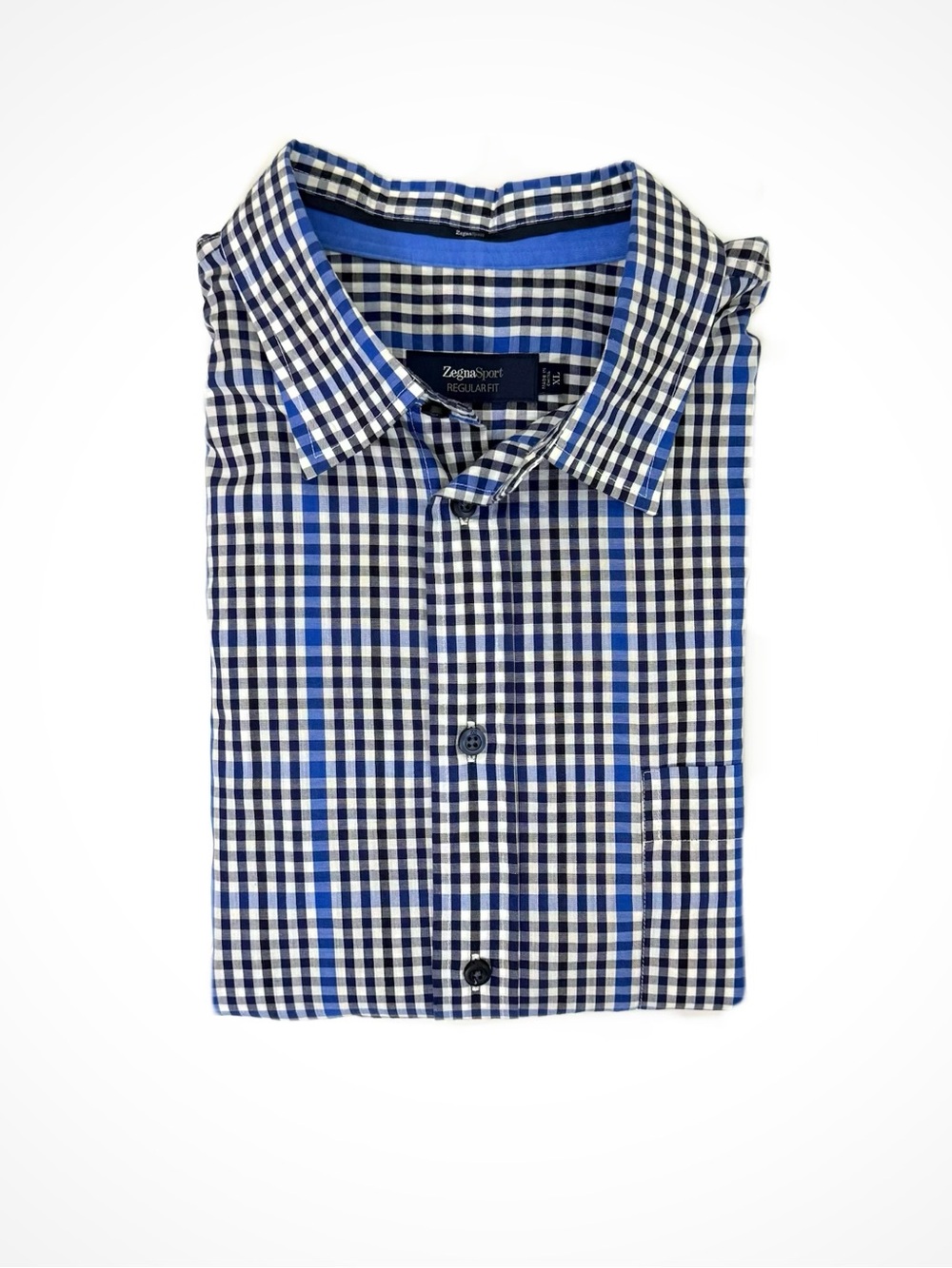 Ermenegildo Zegna ‘Sport’ Blue Plaid Shirt | XL